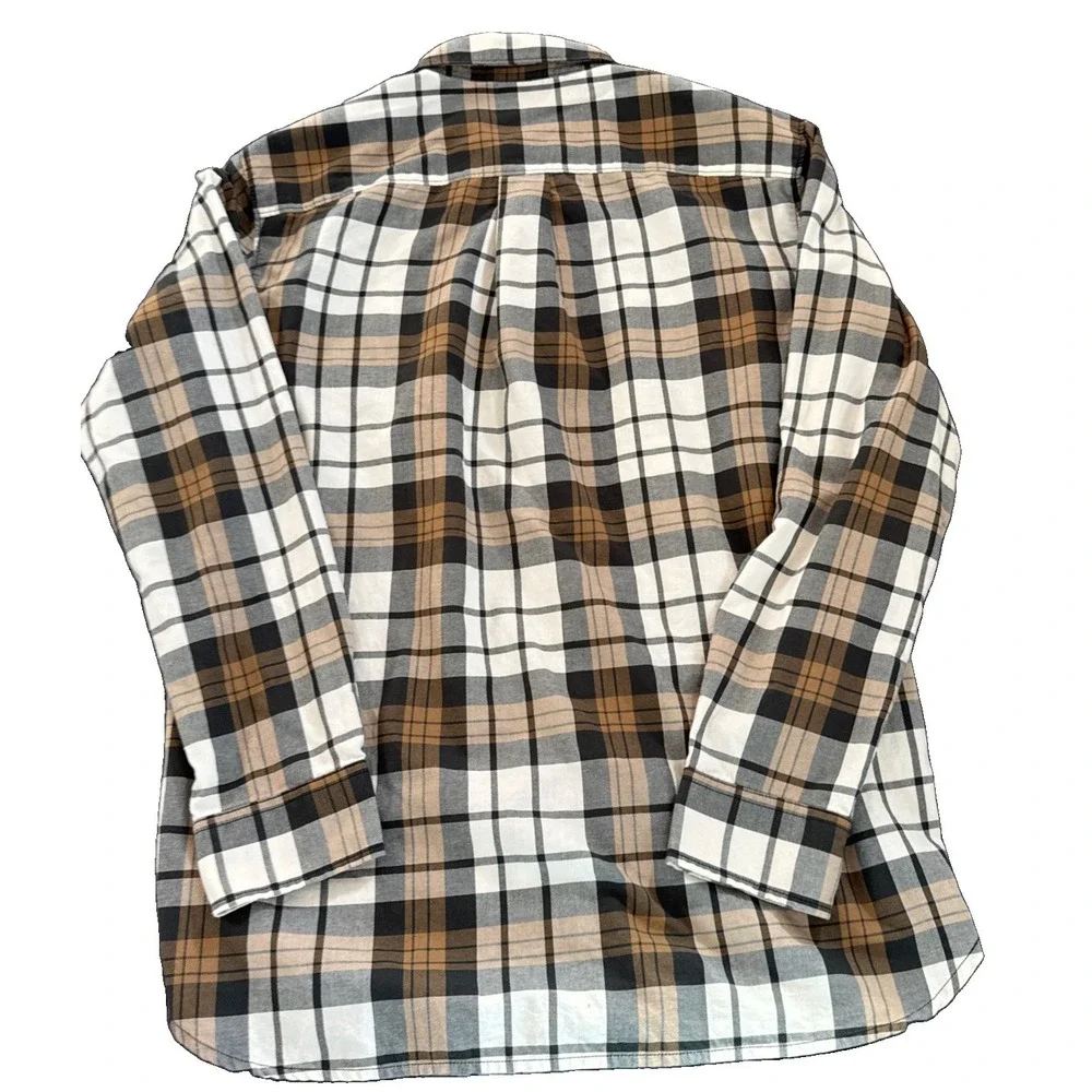 The North Face Men's Plaid Button-Up Shirt Size L Outdoor Hiking Fall Brown